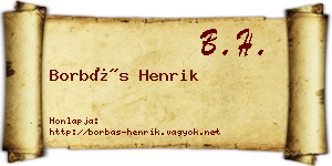Borbás Henrik névjegykártya