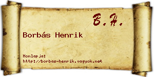 Borbás Henrik névjegykártya