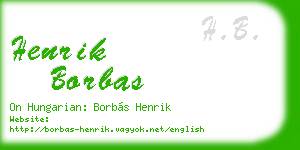 henrik borbas business card